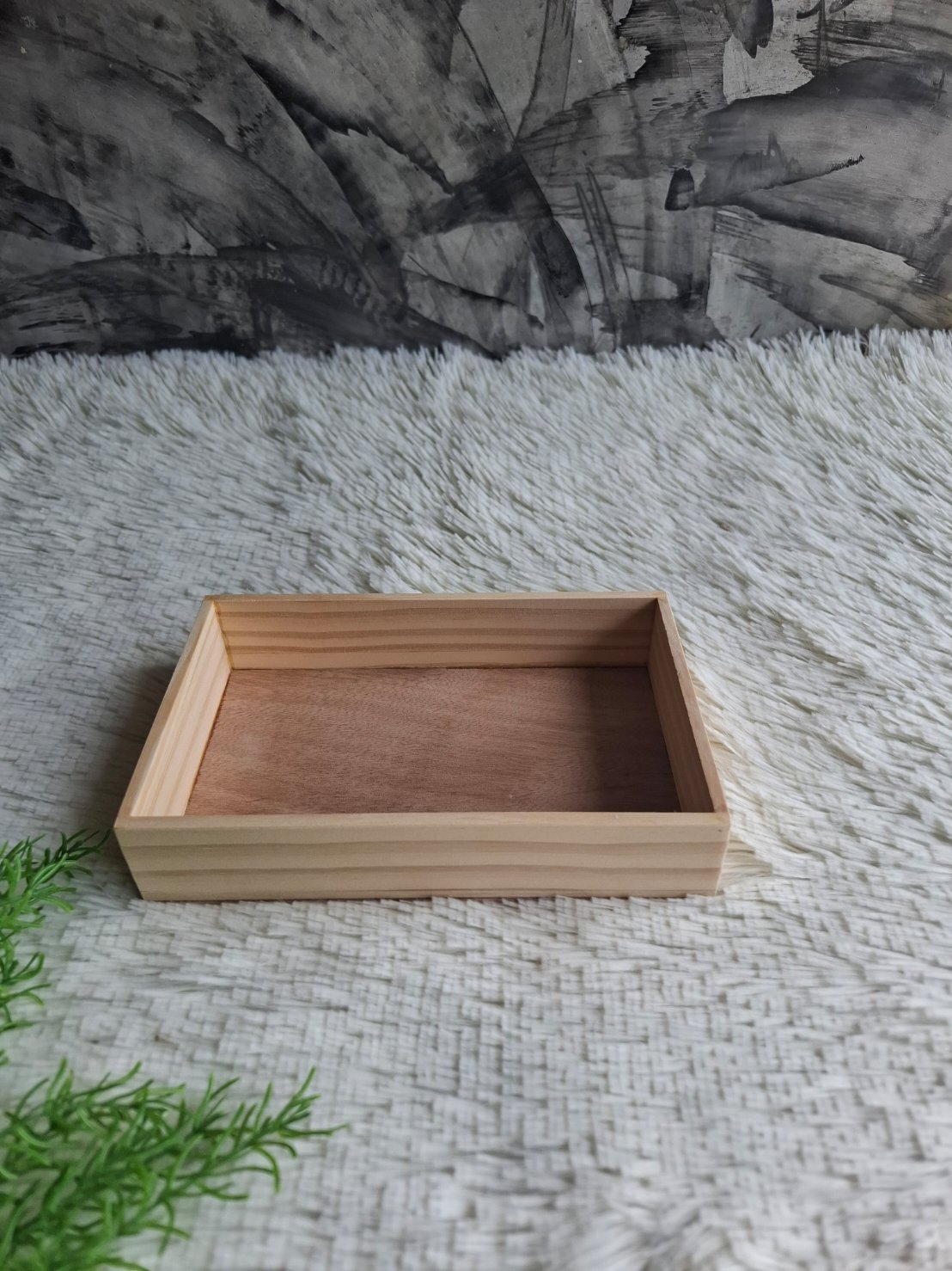 ถาดไม้สน(มีฝาปิด)