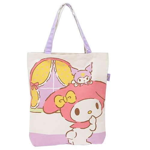 กระเป๋าสะพายใบใหญ่ My Melody สีม่วง ขนาด 34 x 36 x 6 ซม.