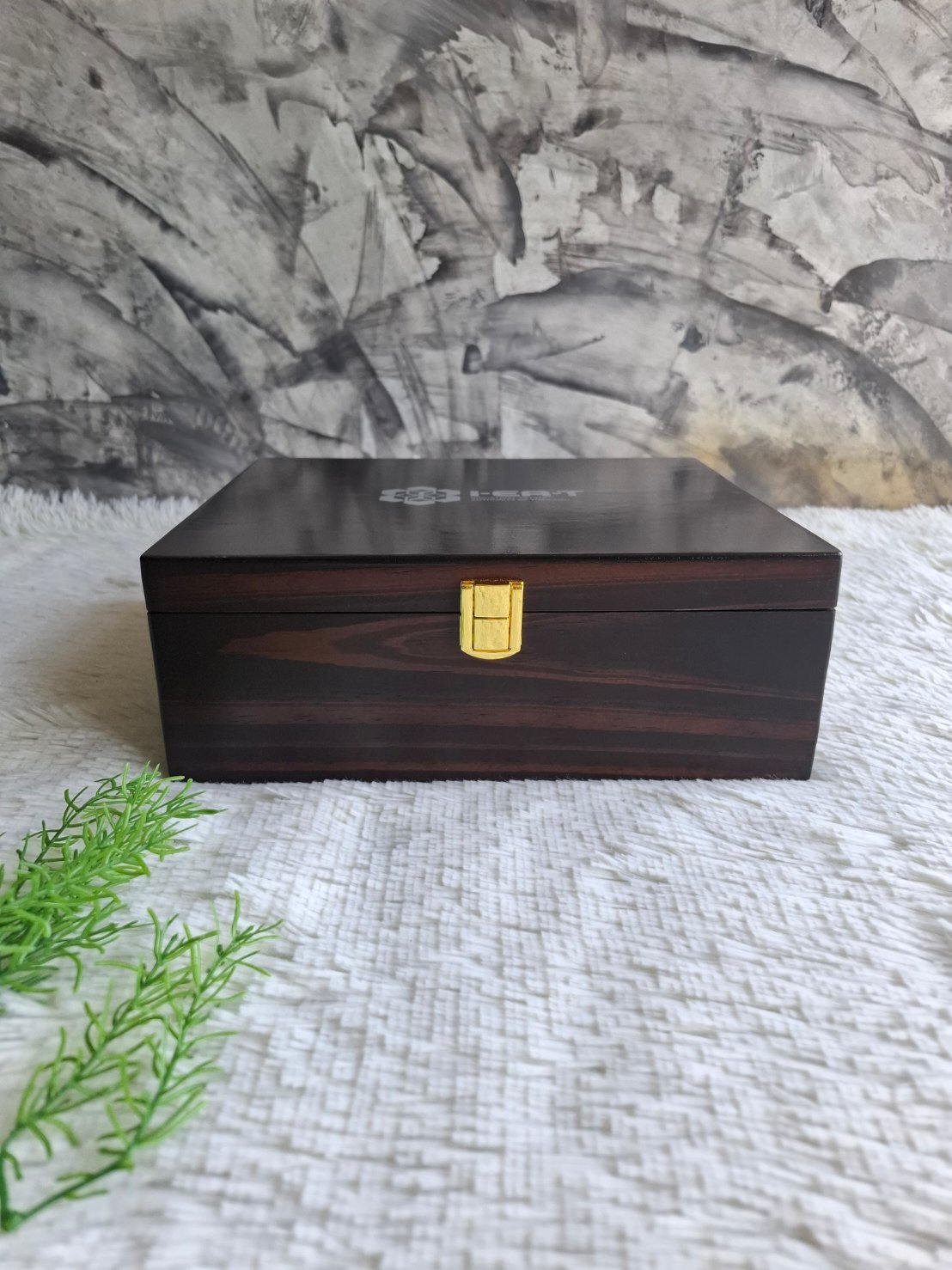 กล่องไม้ใส่ชุดน้ำหมึก+ปากกา