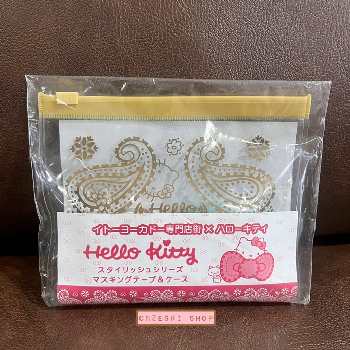 เซ็ตกระเป๋าซิปพลาสติก & Masking Tape 2 ม้วน Ito Yokado x Hello Kitty (Limited) กระเป๋าขนาด 14 x 11 ซม. / MT ขนาดม้วนละ 2 ซม. ยาว 5 ม.