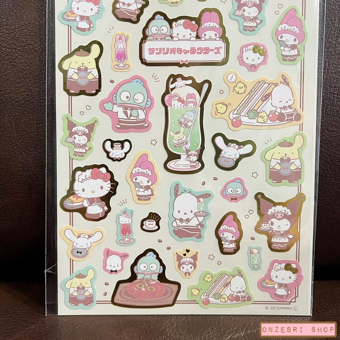 สติกเกอร์ Sanrio Kissaten (Retro Cafe) ขนาด 12 x 23 ซม.