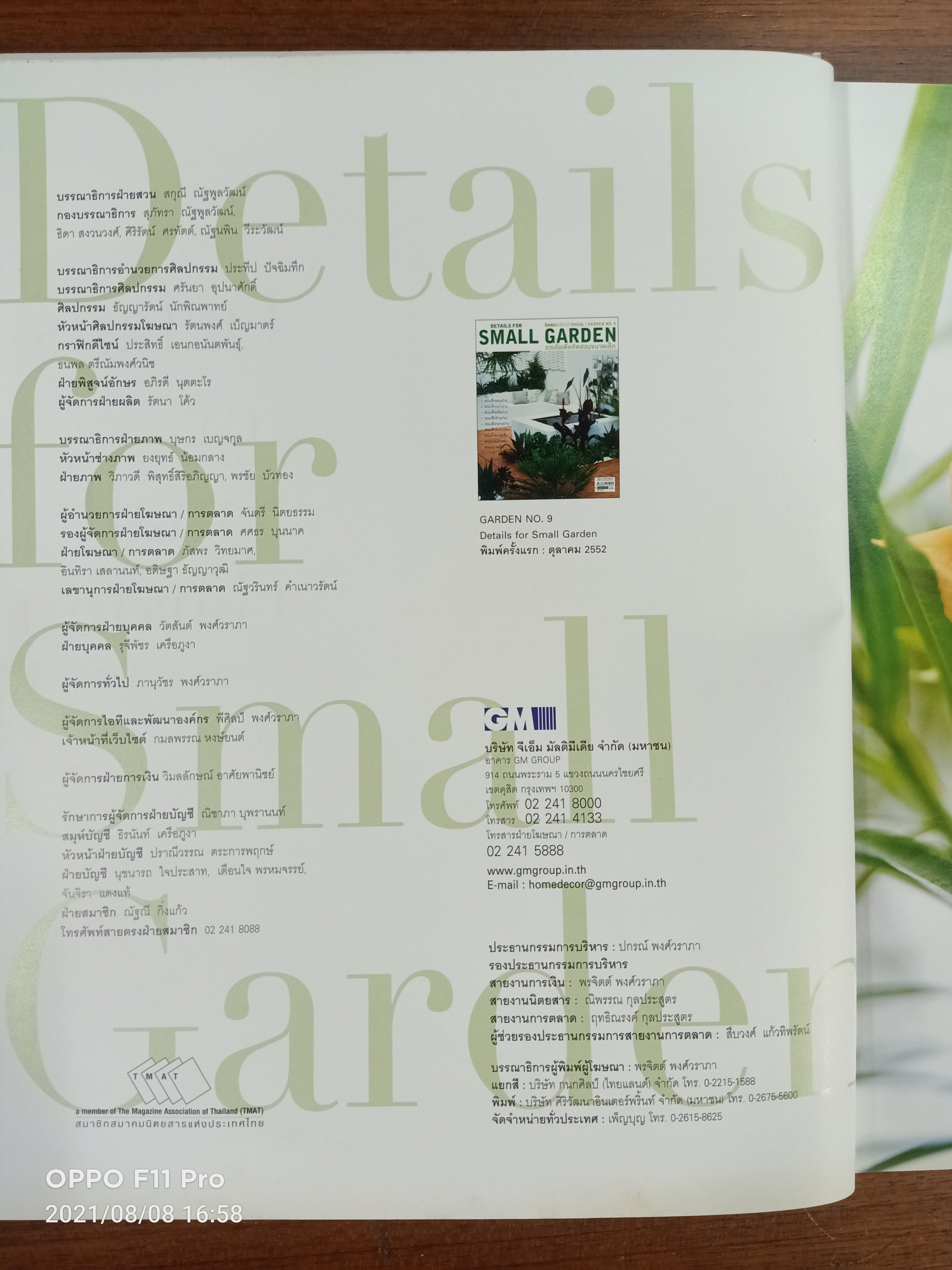 DETAILS FOR SMALL GARDEN รวมไอเดียจัดสวนขนาดเล็ก / จีเอ็ม มัลติมีเดีย จำกัด (มหาชน)