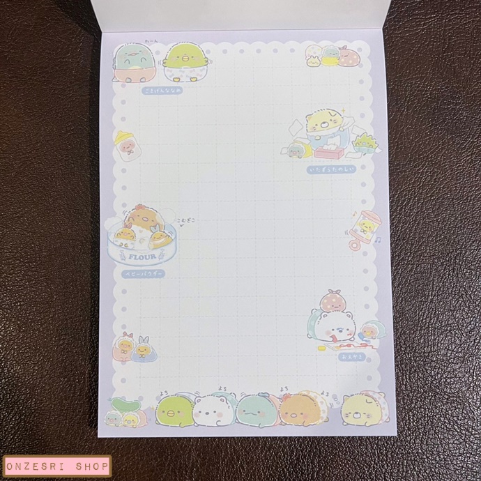 สมุดฉีก Sumikko Gurashi - Sumikko Baby แบบสีชมพู ขนาด 14.8 x 10.5 ซม. มี 4 ลาย รวม 100 แผ่น
