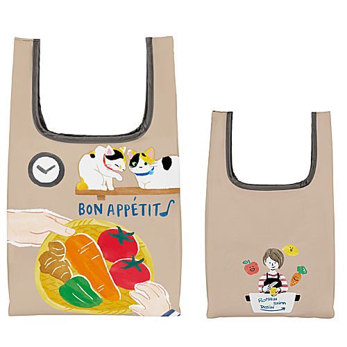 กระเป๋า Eco Bag จากญี่ปุ่น รายการคุณเชฟ Shima Tassin จากญี่ปุ่น มีช่องเล็กด้านใน พับได้ พกพาสะดวก ขนาด 43 x 25 ซม. มี 3 แบบให้เลือก