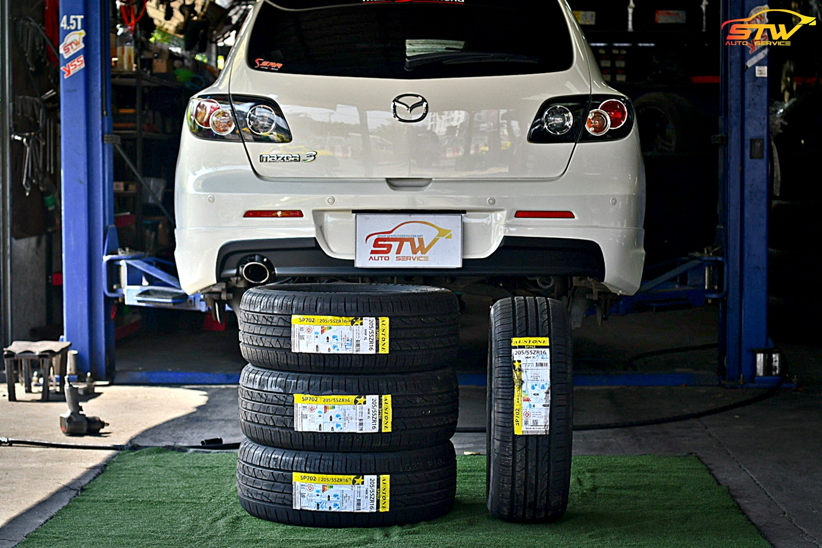 ยาง AUSTONE SP702 205/55R16 94W ติดตั้งใส่ MAZDA 3