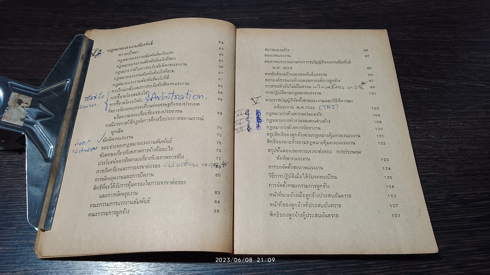 แรงงานและกฏหมายไทย / นิคม จันทรวิทุร (มีรอยขีดเขียนด้านใน)