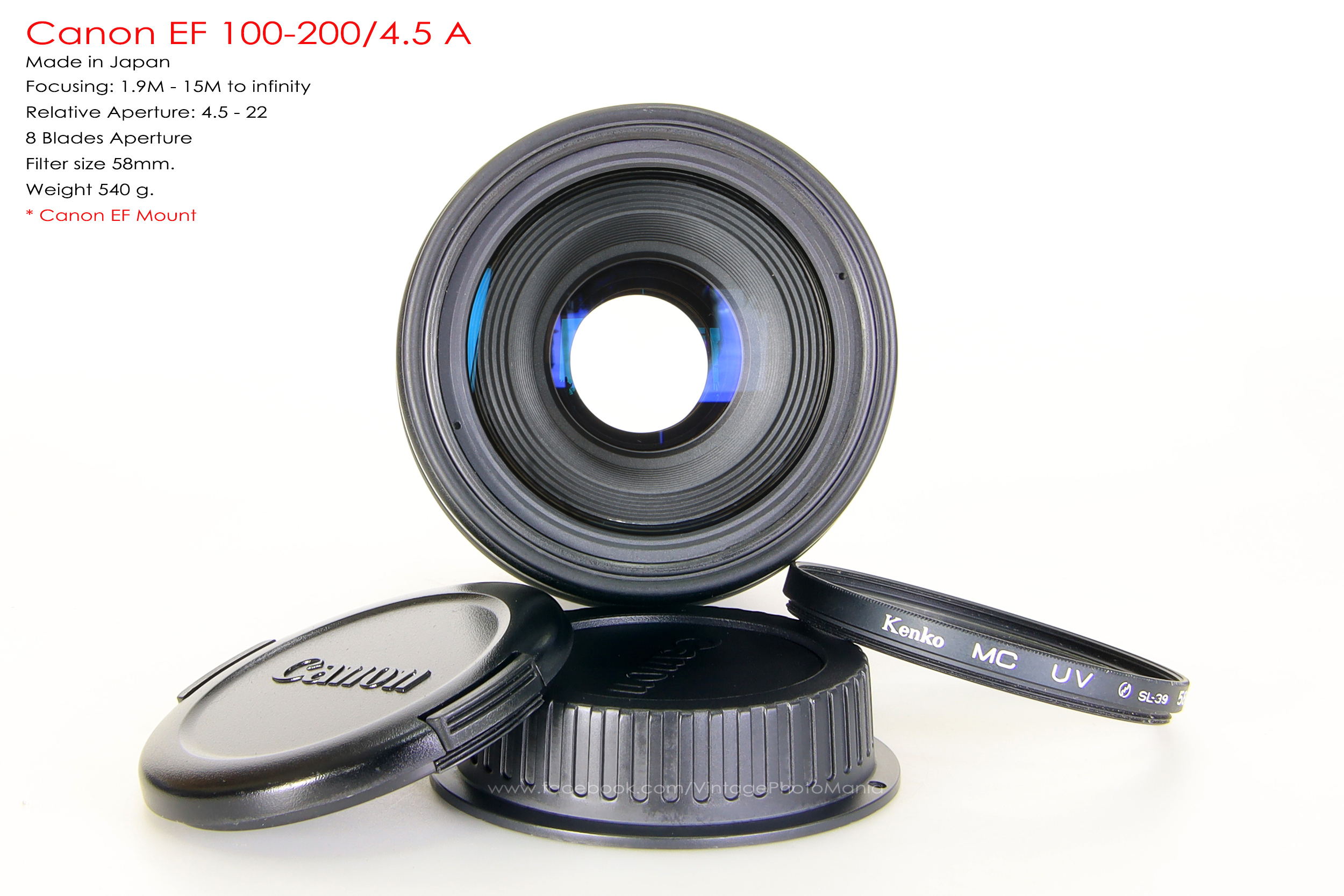 Canon EF 100-200/4.5 A *Canon EF Mount เลนส์ซูมเอฟไม่ไหลตัวเล็กรองรับฟูลเฟรม