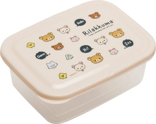 กล่องใส่อาหาร Rilakkuma Food Container แบบสีเบจ เก็บอุณหภูมิได้ถึง 110 องศา (ใส่ไมโครเวฟหรือเครื่องล้างจานไม่ได้) ขนาด 16 x 11 x 6.5 ซม.