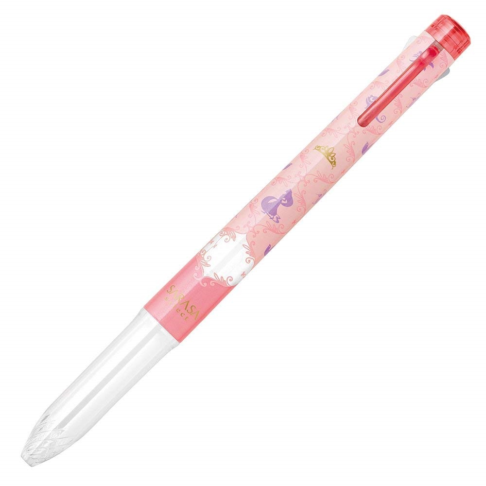 ปลอกปากกา Zebra Sarasa Prefill ใส่ได้ 3 ไส้ จาก Disney Princess (Limited) ลาย Rapunzel สีชมพู (ปลอกเปล่าไม่มีไส้)