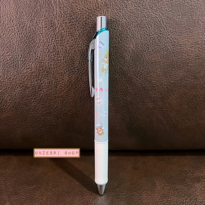 ดินสอกด Pentel Energel (Energize) Rilakkuma Neko Neko no Yu แท่งสีฟ้า หัว 0.5