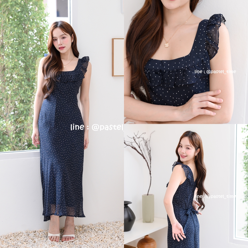 Mini Heart Polka dot Midi Dress