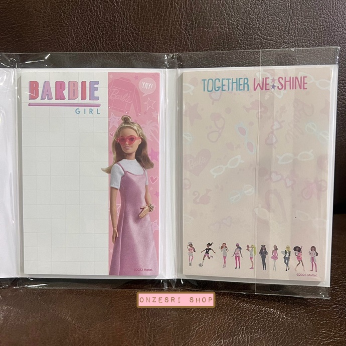 กระดาษโน้ต Memo แบบเล่ม ลาย Barbie จากญี่ปุ่น ขนาด 7.7 x 10.8 x 1.2 ซม. มี 4 ลาย รวม 80 แผ่น