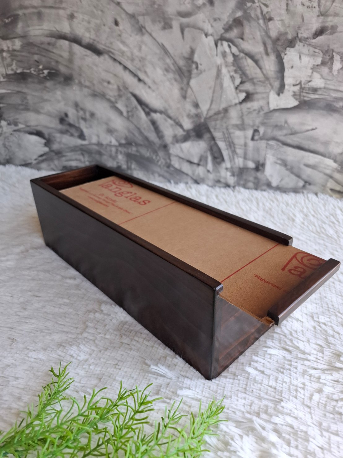 กล่องไม้ฝาสไลด์อะคริลิค 2 mm.