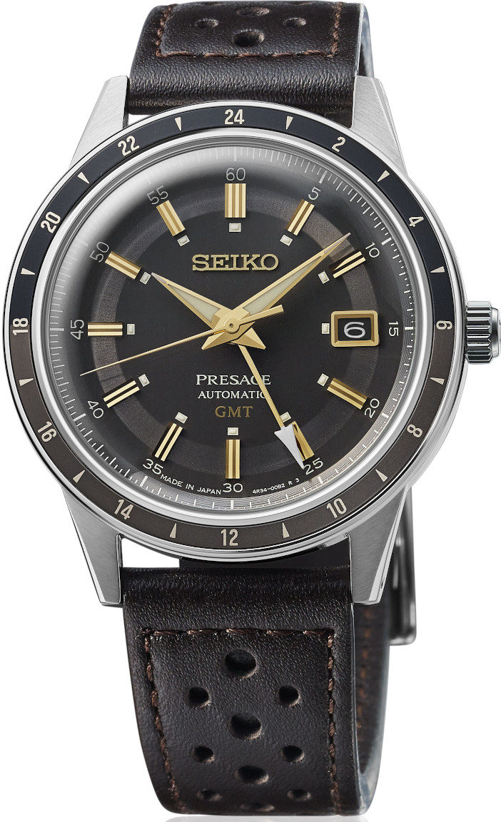 (เครื่องศูนย์ไทย) SEIKO Presage Style60's Automatic GMT รุ่น SSK013J (Smoky Black)