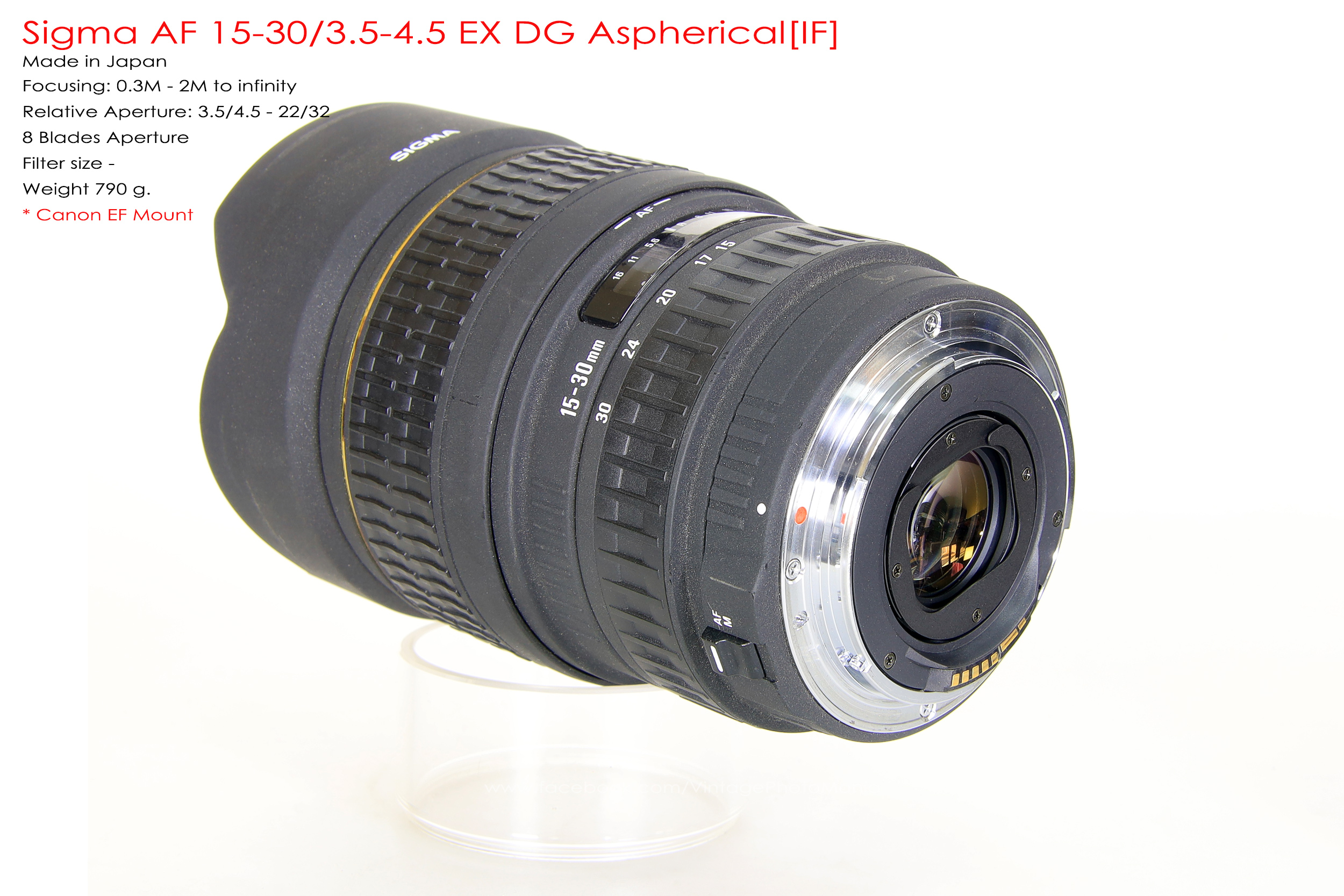 Sigma AF 15-30/3.5-4.5 EX DG Aspherical[IF] *EF Mount [Used]