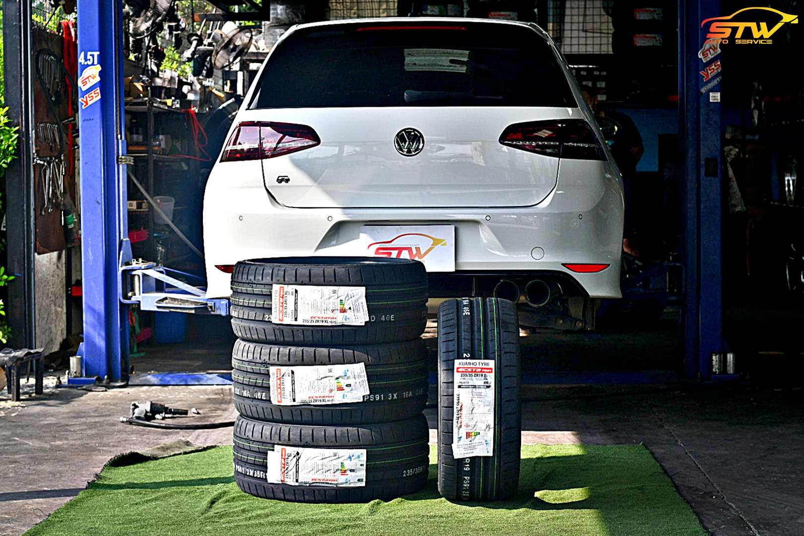 ยาง KUMHO ECSTA PS91 235/35R19 91Y ติดตั้งใส่ Volkswagen Golf