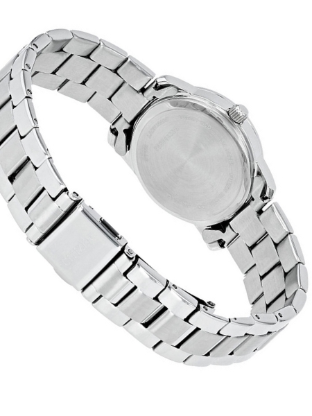 CITIZEN Quartz ผู้หญิง รุ่น EU6030-81D (หน้าขาวมุก สายสแตนเลส ขอบคริสตัล) เครื่องศูนย์ไทย