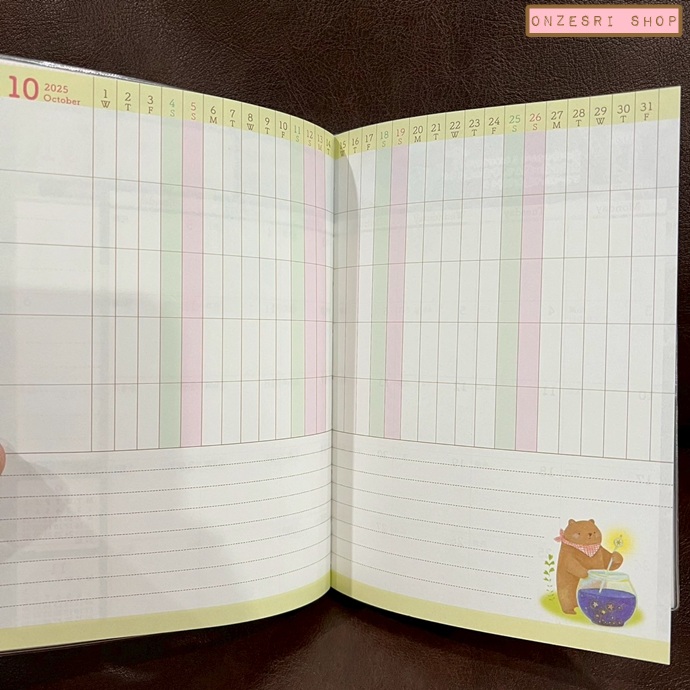 สมุด 2026 Schedule Book เล่มกลาง B6 ลาย Asano Yoshida - Bear & Penguin ขนาด 12.8 x 18.4 ซม. (80 หน้า) มีให้จดตั้งแต่เดือน 10/2025 - 12/2026 เป็นปฎิทินแบบ monthly
