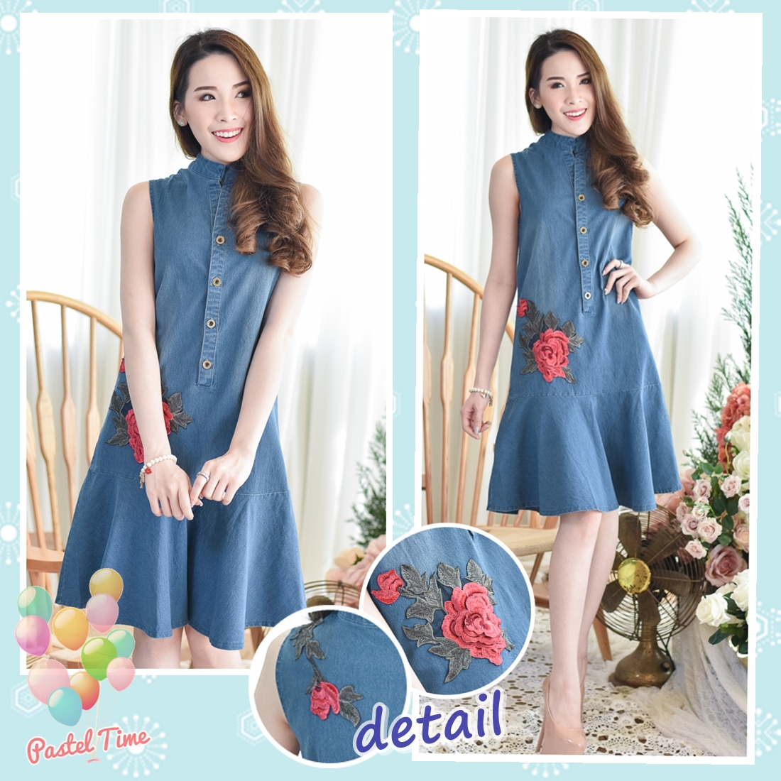 Rosy on Denim Dress