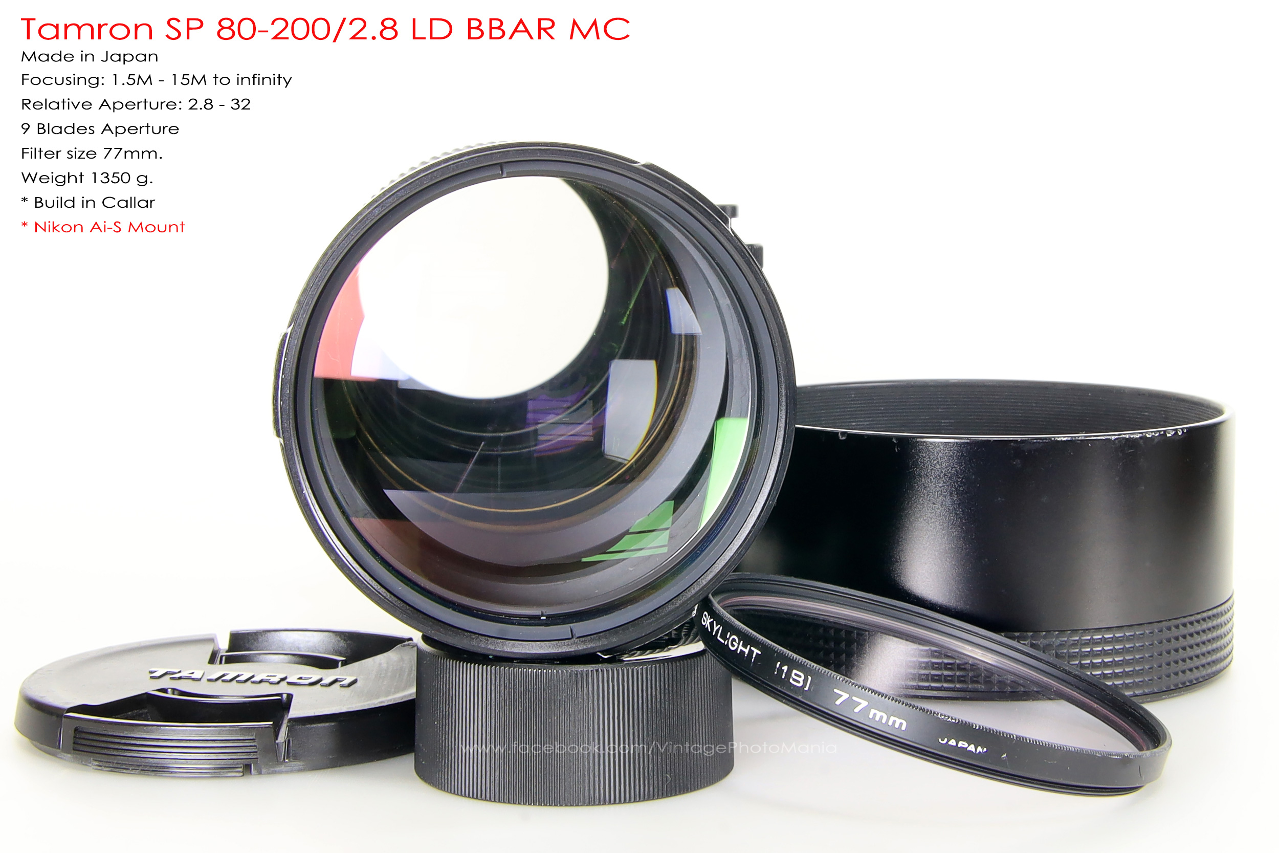 Tamron SP 80-200/2.8 LD BBAR MC *Nikon Ai-S Mount เลนส์ไวแสงgva 2.8 ตัวหายาก