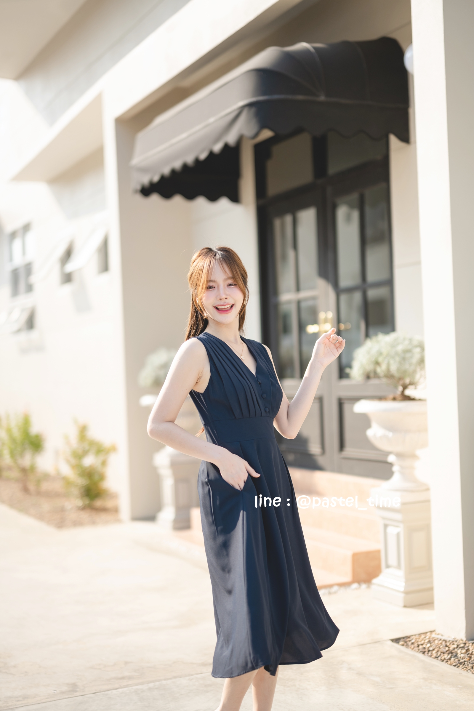 Aubrey Midi Dress : สีกรม **มีแต่XL**