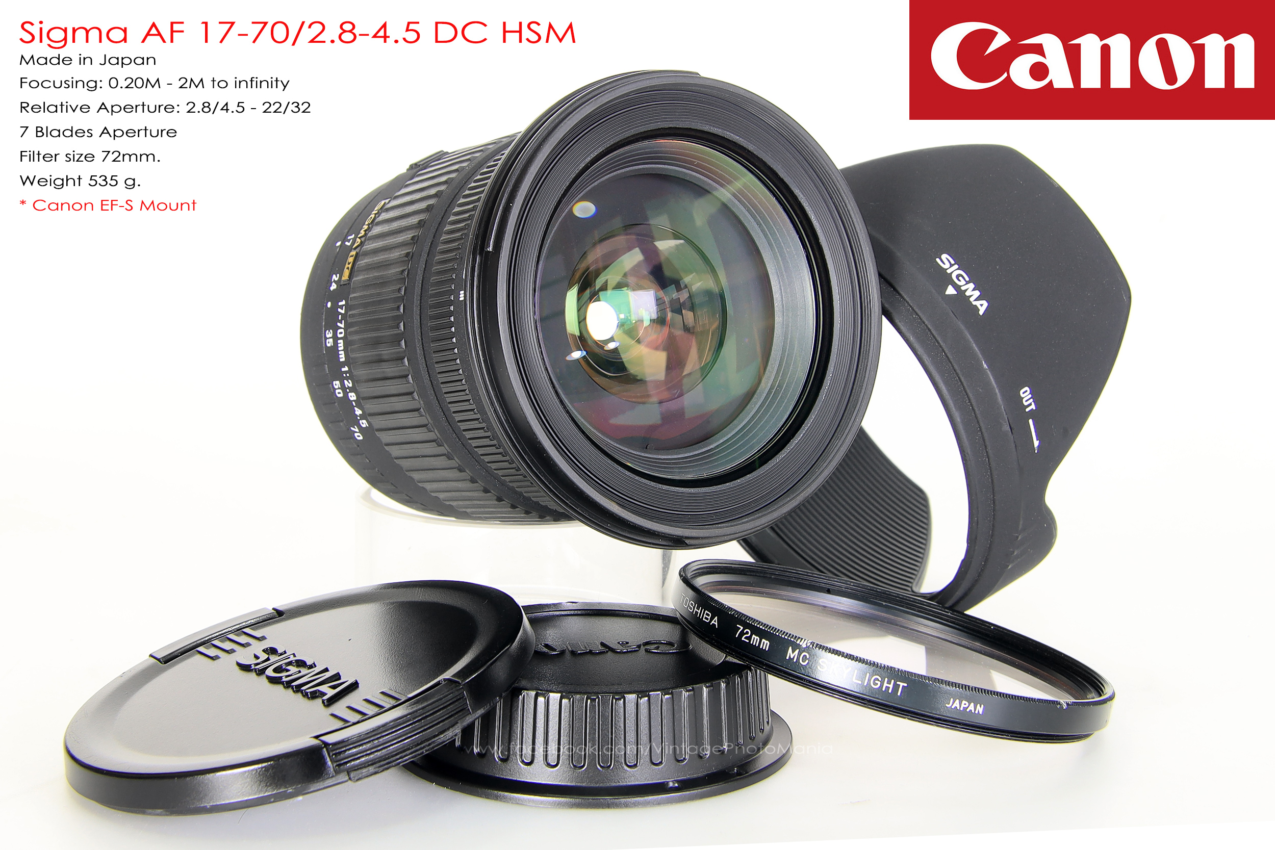 Sigma AF 17-70/2.8-4.5 DC HSM *Canon EF-S Mount [USED]