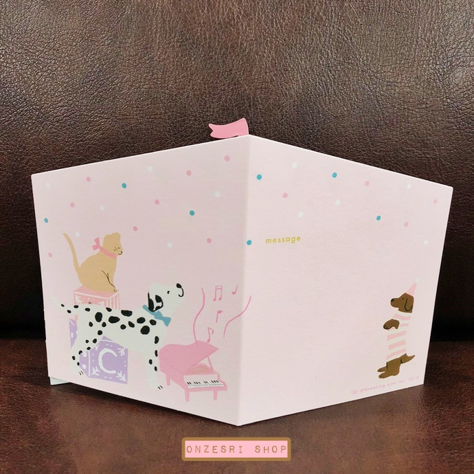New Baby Pop Up Birthday Card From Japan การ์ดอวยพรต้อนรับเด็กแรกเกิด ลาย Baby Room สีชมพู เขียนด้านหลังได้ มาพร้อมซอง ขนาด 17.3 x 12 ซม.