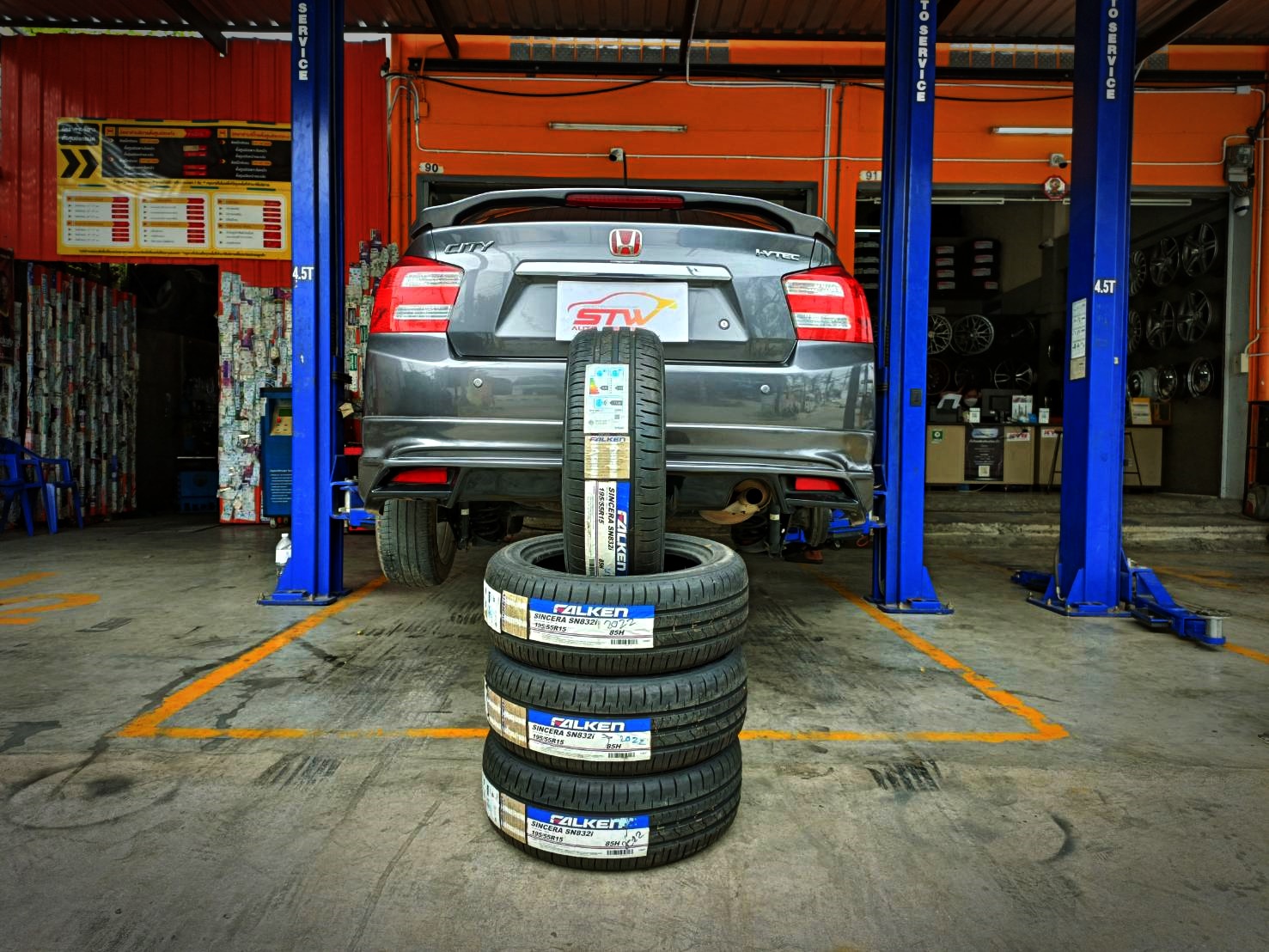 ยาง FALKEN SN832i 195/55R15 85H ติดตั้งใส่ HONDA CITY