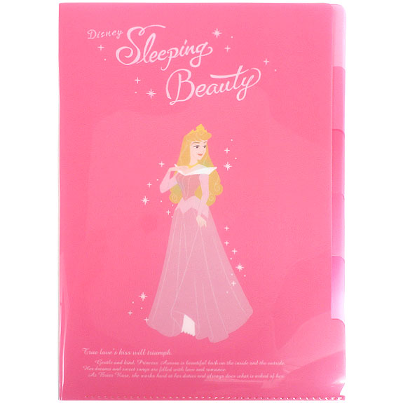 แฟ้ม A4 Disney Princess ลาย Aurora (Sleeping Beauty) สีชมพู แยกใส่เอกสารได้ 5 ช่อง