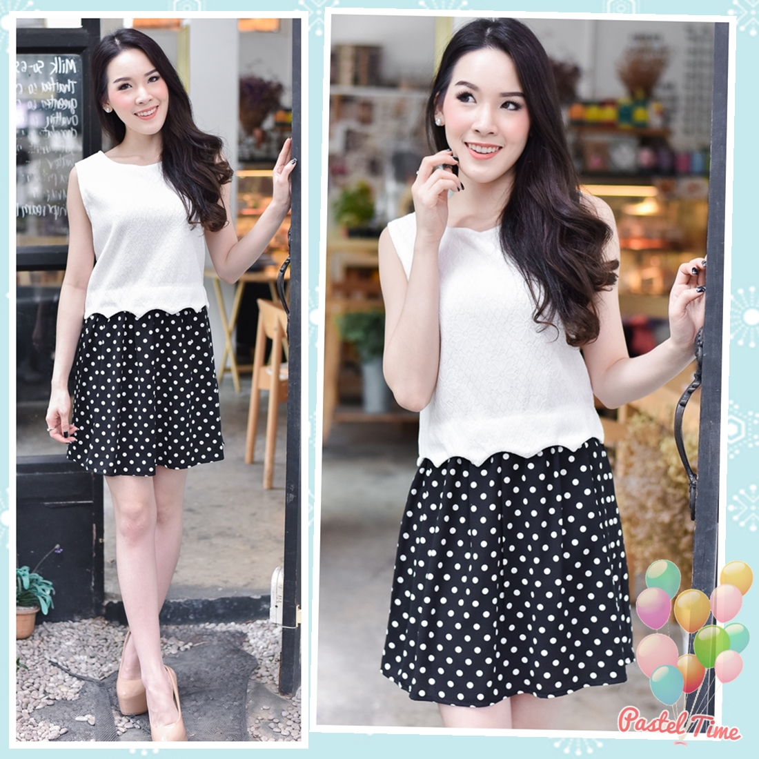 Chic Lace & Polka Dot Dress
