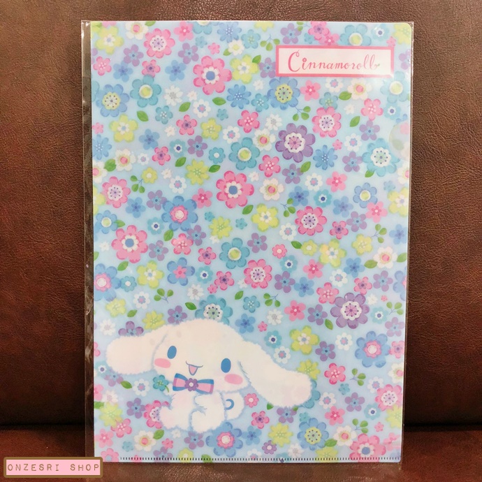 แฟ้ม A4 ลาย Cinnamoroll Floral สีฟ้า