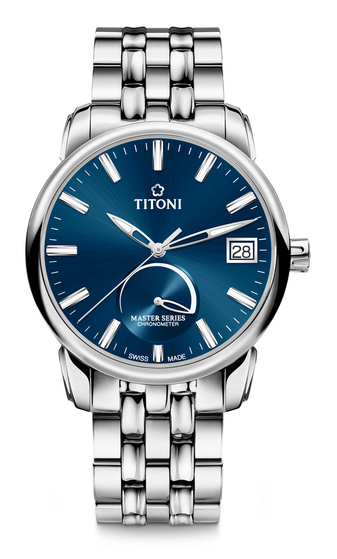 TITONI MASTER SERIES Power Reserve รุ่น 94388 S-675 (หน้าปัดน้ำเงิน Sunray) ประกันศูนย์ไทย