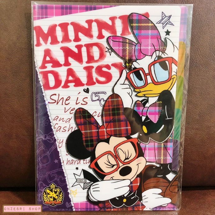 แฟ้ม A4 แยกใส่เอกสารได้ 5 ช่อง ลาย Minnie & Daisy Campus