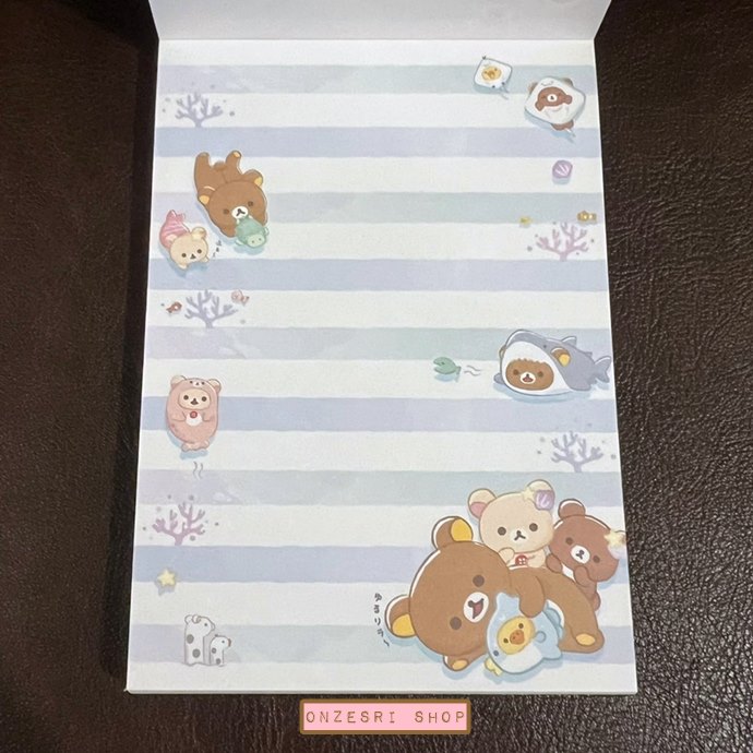 สมุดฉีก Rilakkuma Under the Sea ลายสีขาว ขนาด 14.8 x 10.5 ซม. มี 4 ลาย รวม 100 แผ่น