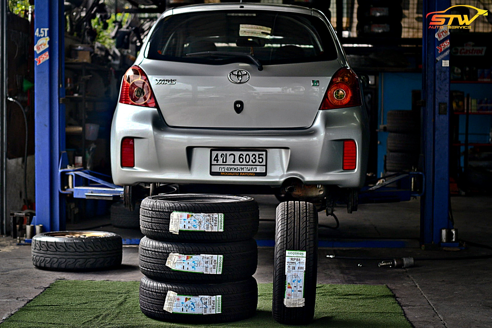 ยาง GOODRIDE RADIAL RP88 195/55R15 85V ติดตั้งใส่ TOYOTA YARIS