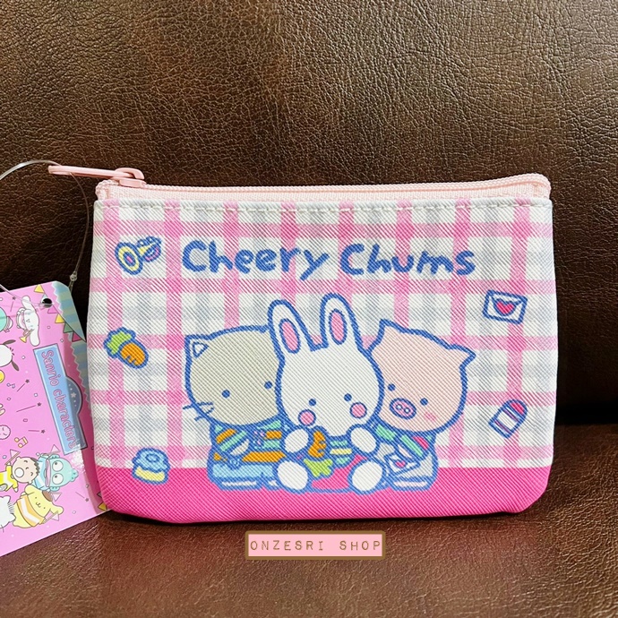 กระเป๋า Sanrio Characters Retro Collection Pouch & Tissue Case แบบ Cheery Chums ด้านหลังใส่ทิชชู่ได้ มีซิปปิดเปิด ขนาด 13 x 9.5 x 0.7 ซม. ทำจาก PVC