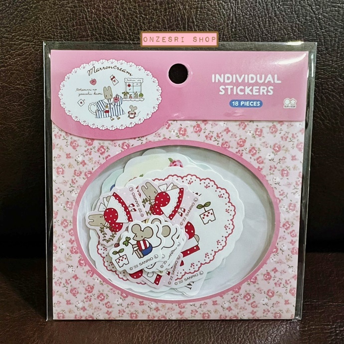 สติกเกอร์ Sanrio Characters Retro Collection แบบ Marron Cream มี 2 ขนาดในแพ็ค ขนาด 6 x 6 ซม. / 2.5 x 2.5 ซม. รวม 18 ชิ้น