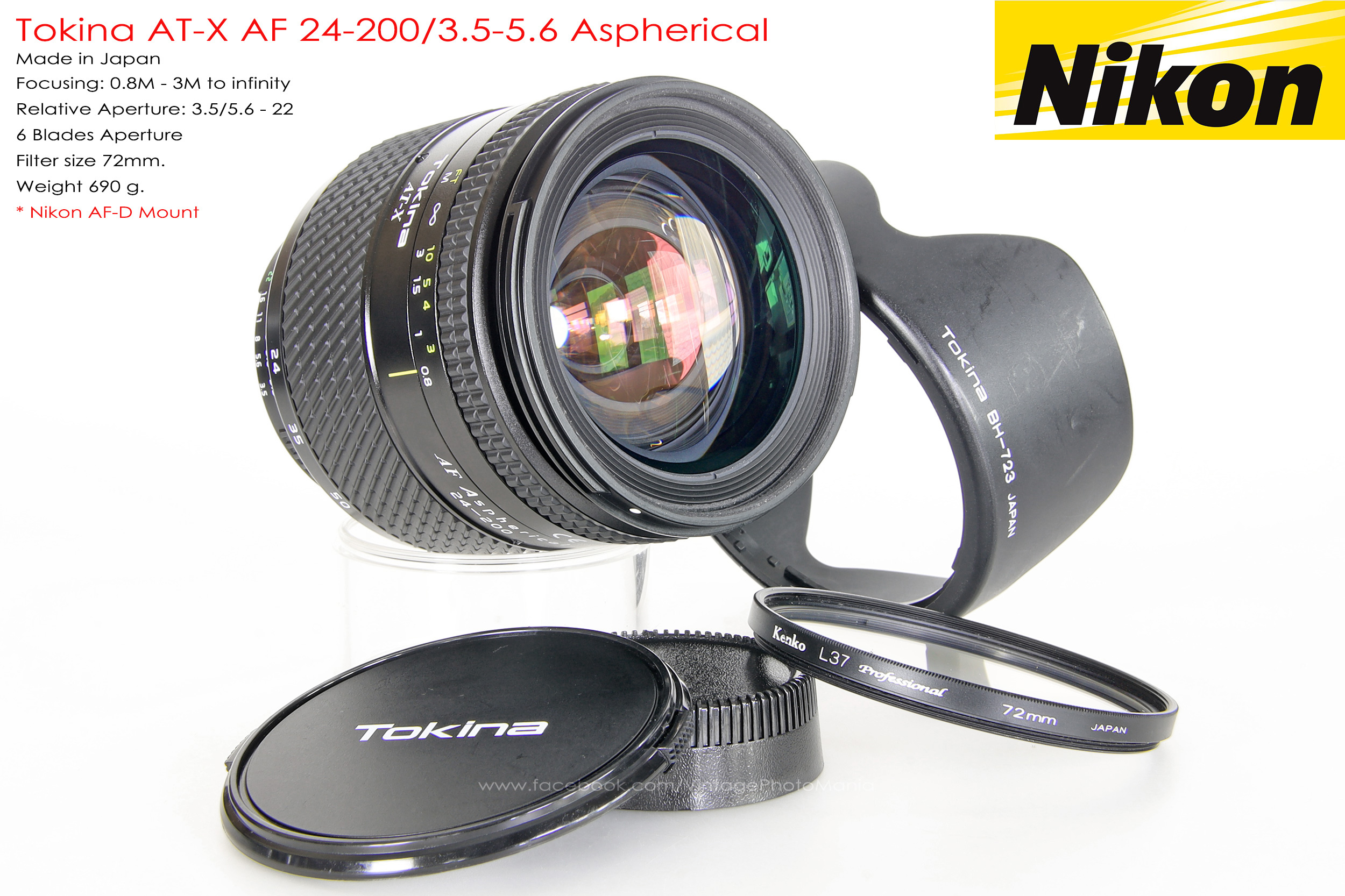 Tokina AT-X AF 24-200/3.5-5.6 Aspherical[IF] *Nikon AF-D Mount เลนส์ครอบจักรวาลรองรับฟูลเฟรม