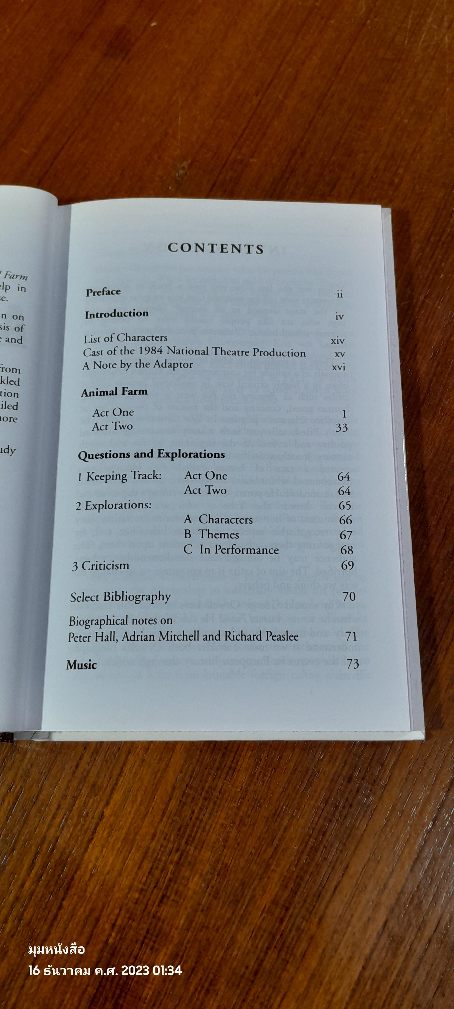THE PLAY OF GEORGE ORWELL'S ANIMAL FARM Adapted By Peter Hall