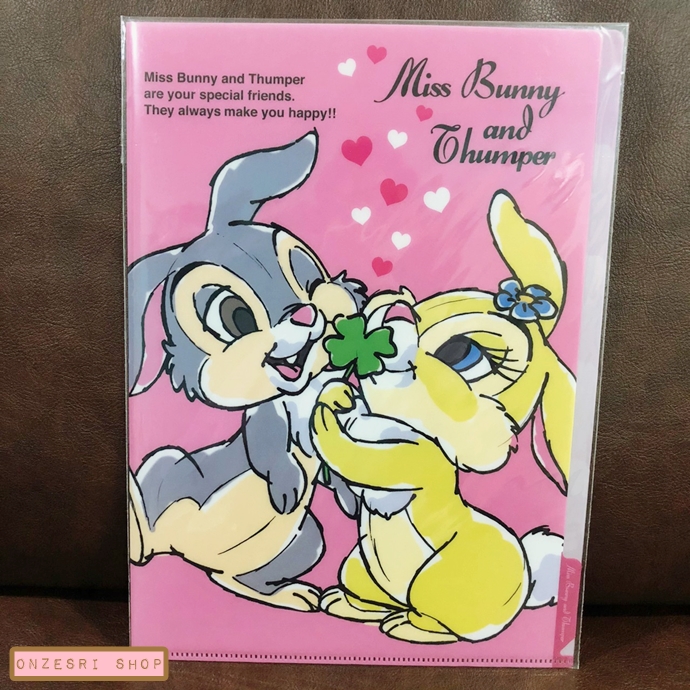 แฟ้ม A4 ลาย Miss Bunny & Thumper (Disney) ลายหัวใจ ใส่เอกสารได้ 5 ช่อง