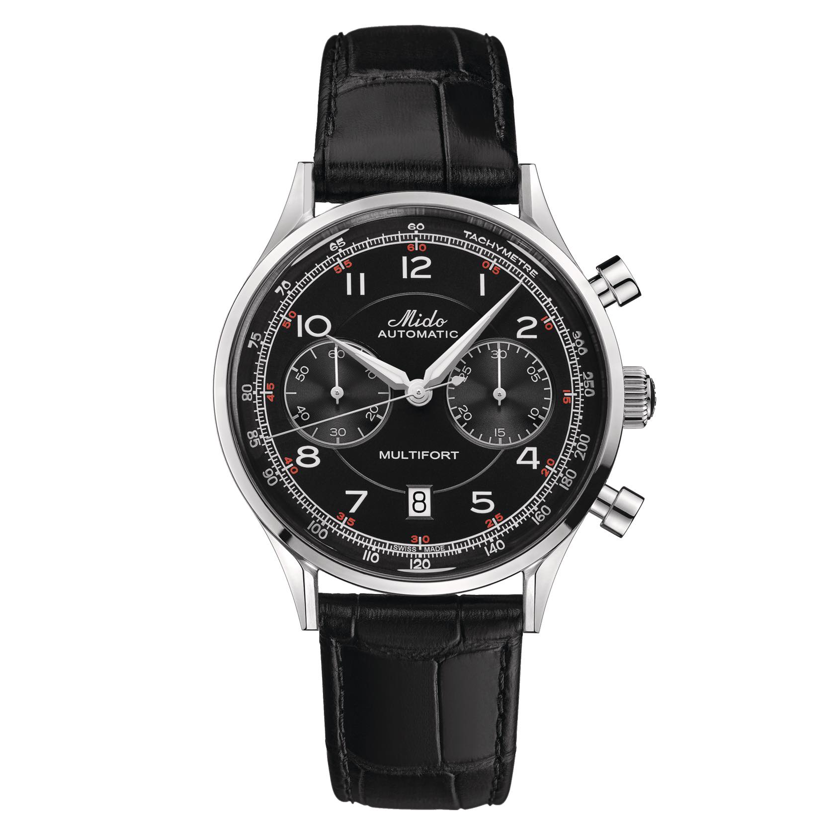 MIDO AUTOMATIC MULTIFORT PATRIMONY CHRONOGRAPH รุ่น M040.427.16.052.00 (หน้าดำ โครโนกราฟ สายหนังสีดำ)