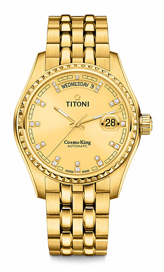TITONI Automatic COSMO KING รุ่น 797G-306 (เรือนทอง หน้าปัดสีทองแชมเปญ)
