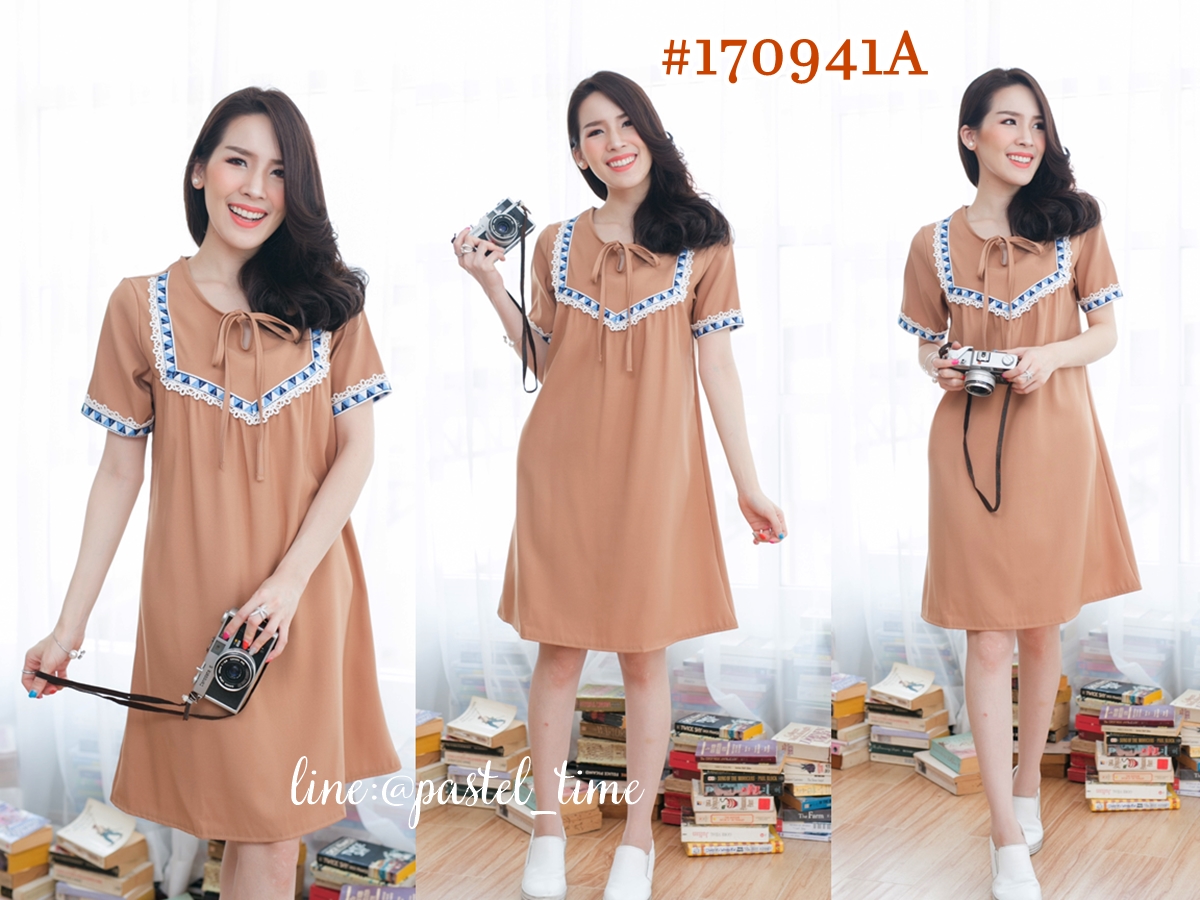 Jian Boho Dress – สีน้ำตาล
