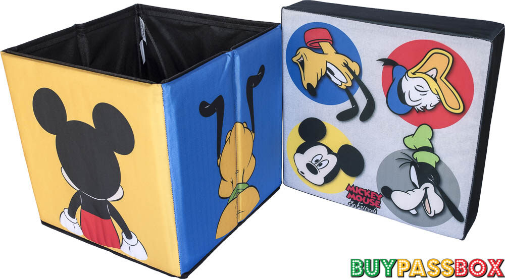 เก้าอี้กล่องเก็บของ 2in1 สตูล Mickey Mouse