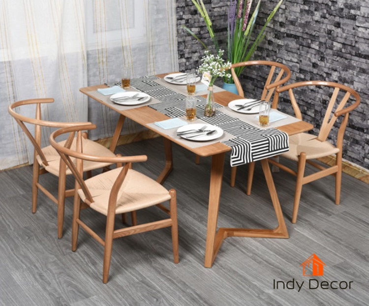 โต๊ะอาหารไม้โอ๊ค รุ่น Boomber สีธรรมชาติ