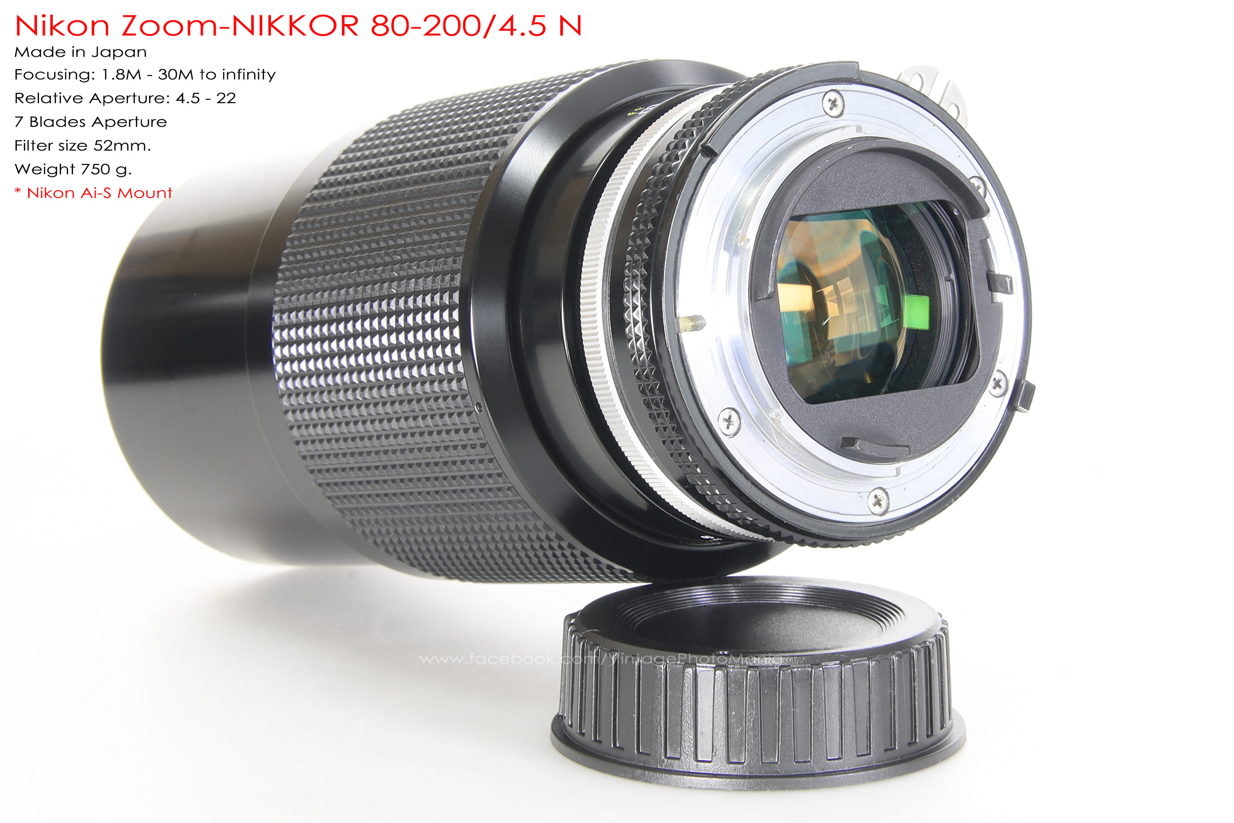 Nikon Zoom-Nikkor 80-200/4.5 N *Nikon Ai-S Mount เลนส์ซูมมือหมุนระยะไกลคมๆจากนิค่อน
