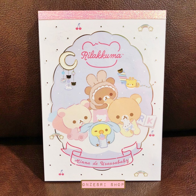 สมุดฉีก Rilakkuma Usa Usa Baby แบบลาย Milk ขนาด 14.8 x 10.5 ซม. มี 4 ลาย รวม 100 แผ่น