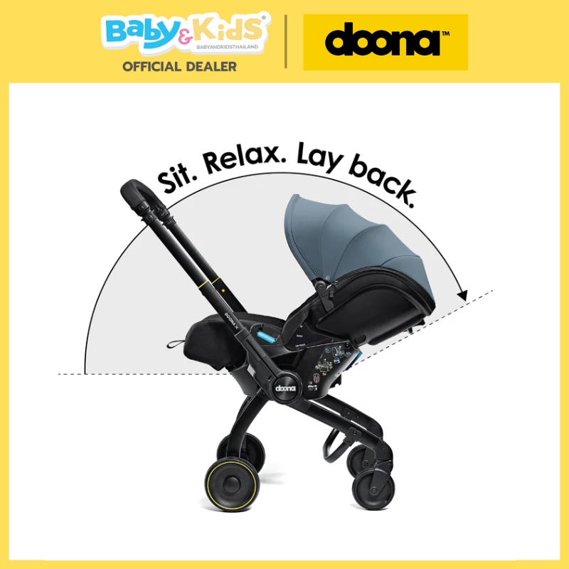 Doona X คาร์ซีท รถเข็นเด็ก คาร์ซีทรถเข็นเด็ก เอนนอนได้ 3 ระดับ มาตรฐาน i-Size รองรับน้ำหนักถึง 13 กก. สี Nitro Black