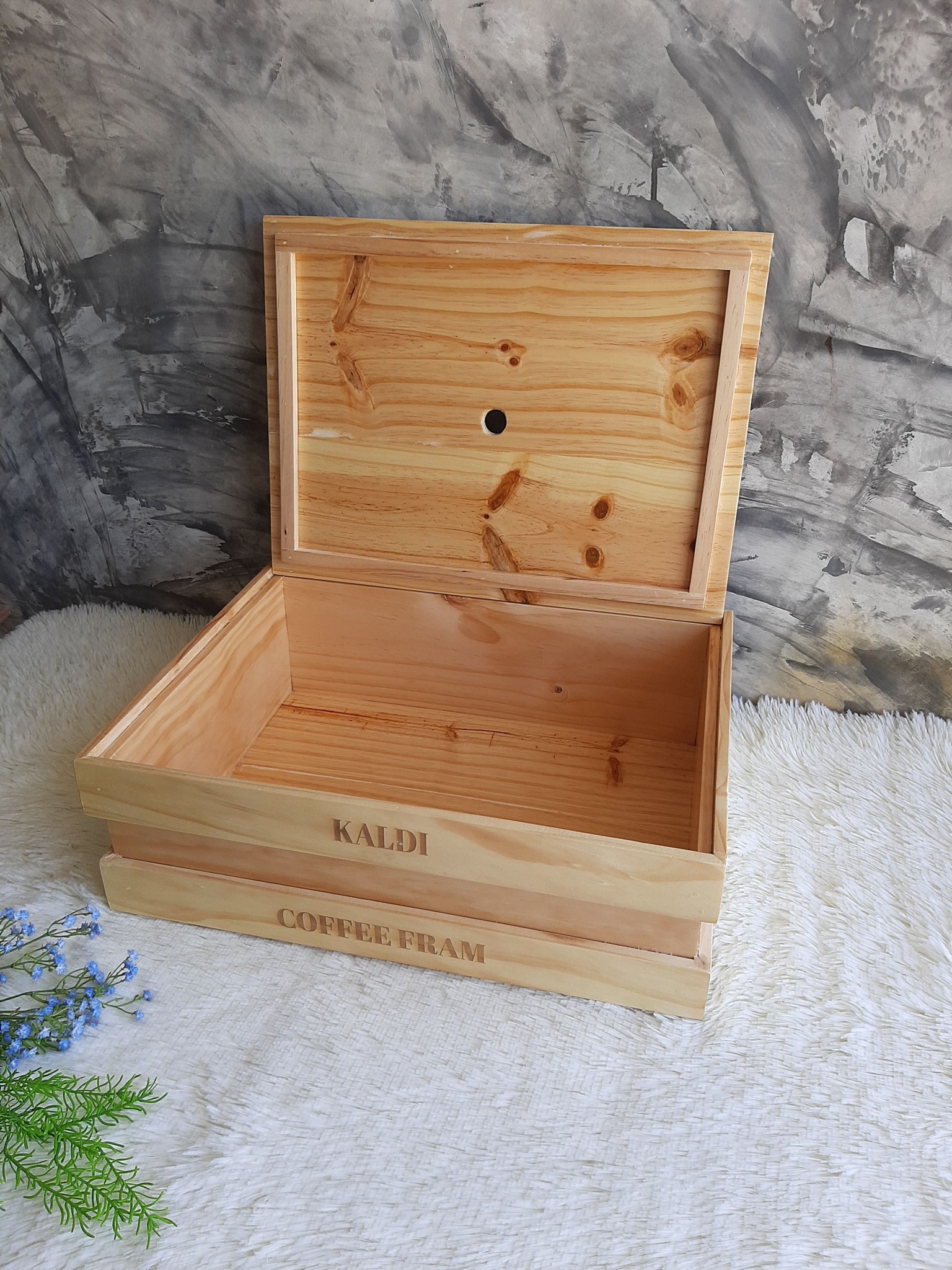 ลังไม้สนแบบฝาปิด