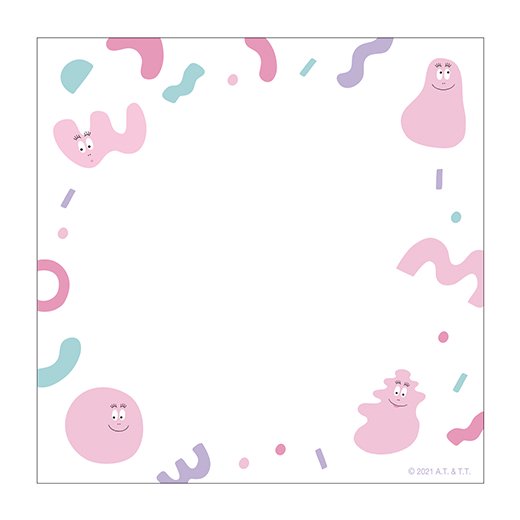 สมุดฉีก Barbapapa Square Memo จากญี่ปุ่น ลาย Face ขนาด 10 x 10 x 1 ซม. มี 4 ลาย รวม 120 แผ่น